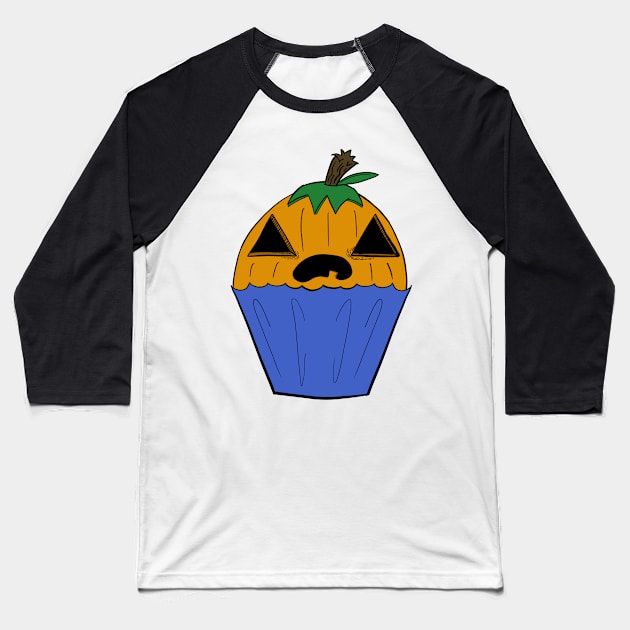 Pumpkin Cupcake Baseball T-Shirt by Fool King Media